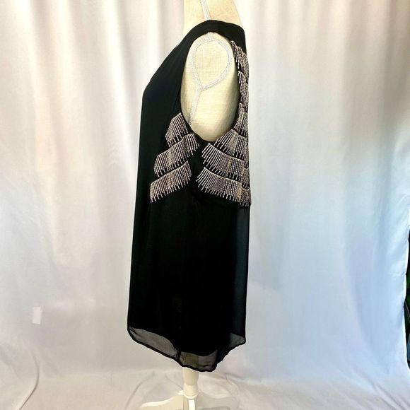 Anthropologie By Chloe Oliver Women's Black Embroidered Shift Dress Size L - Picture 2 of 15